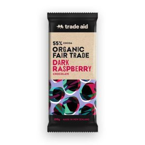 Organic 55% dark raspberry chocolate – 100g
